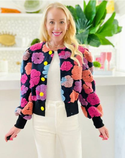 Floral Fleece Jacket !