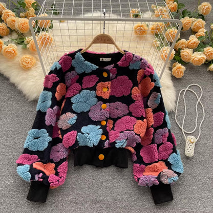 Floral Fleece Jacket !