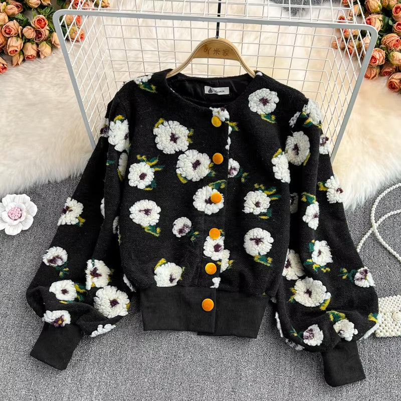 Floral Fleece Jacket !